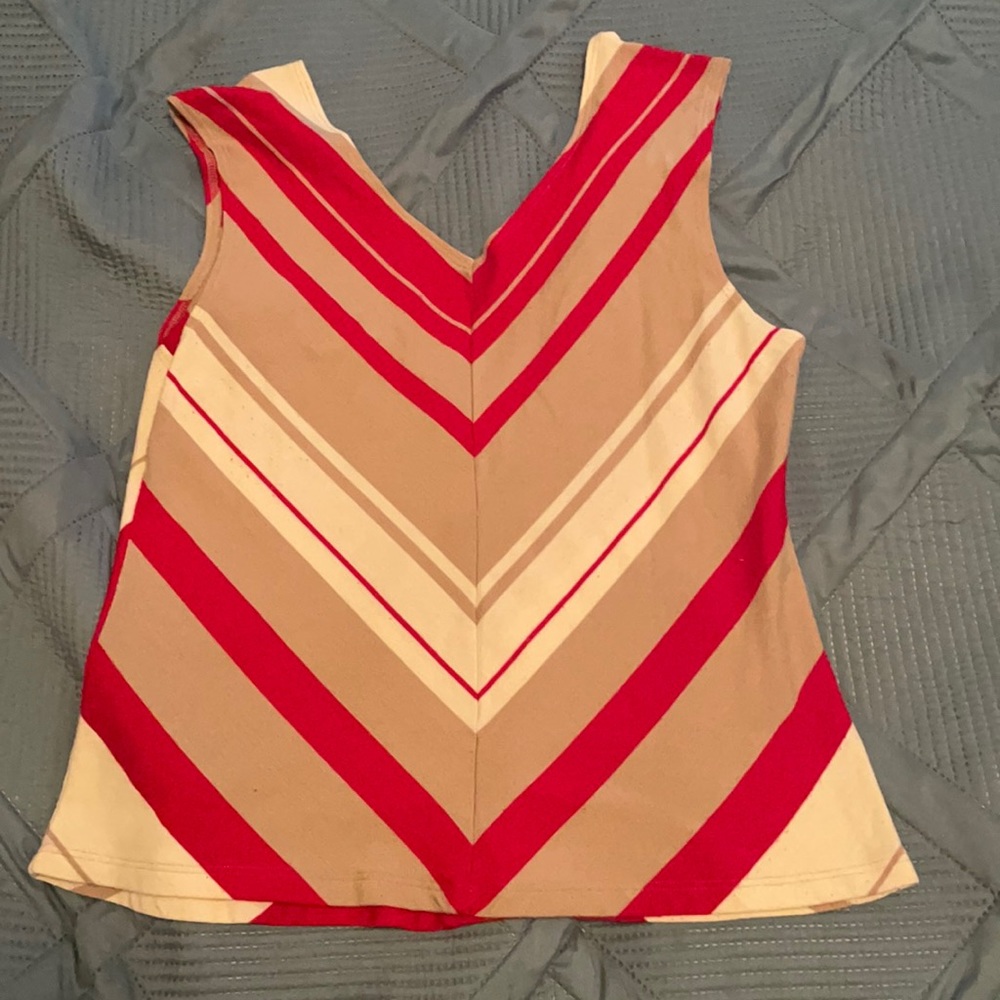 Striped v-neck top